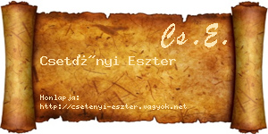 Csetényi Eszter névjegykártya